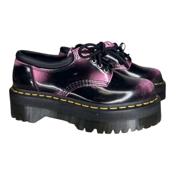 Dr. Martens Purple Black Leather Patent Lug Sole‎ Platform Men\'s Shoes Size 11